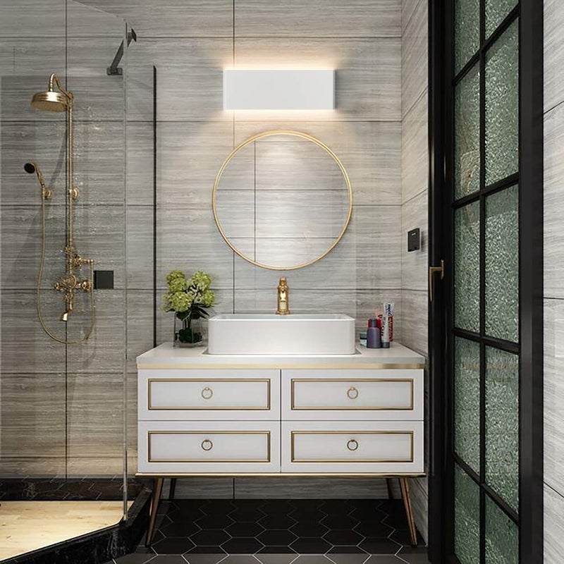 Aipsun 15.75in Matte White Modern Vanity Light Up and Down LED Vanity Light for Bathroom Wall Lighting Fixtures (Warm Light 3000K) - Image 3
